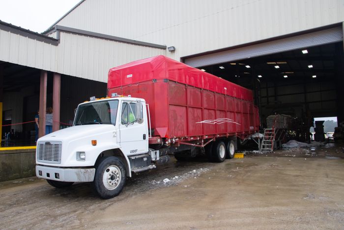 Truck ready for fertilizer transportation